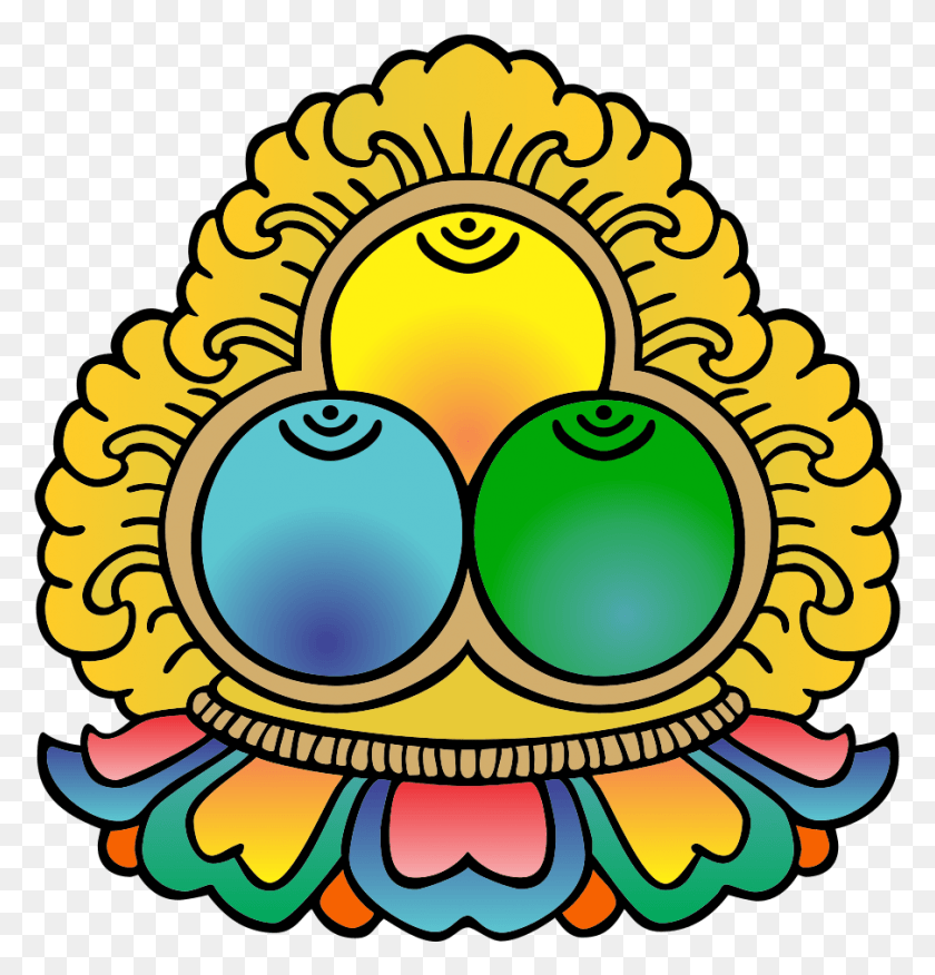 903x945 Три Драгоценности Символ Цвет Три Драгоценности Буддизм, Графика, Яйцо Hd Png Скачать