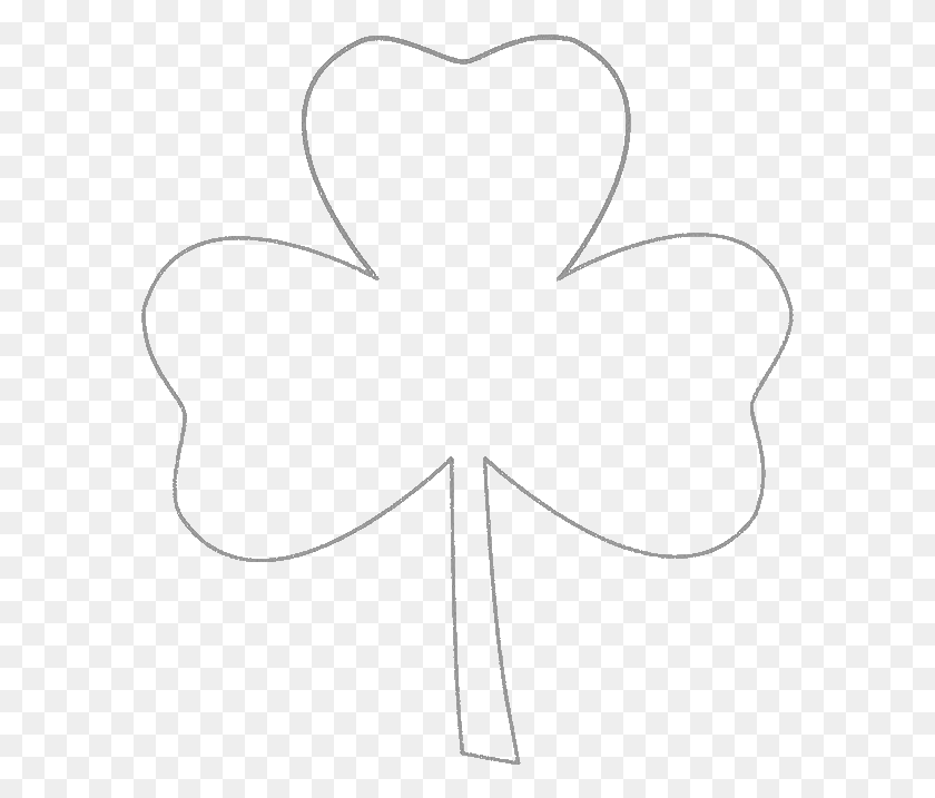 587x657 Three Leaf Clover Coloring Pages 3 Leaf Clover Drawing, Bow, Stencil HD PNG Download