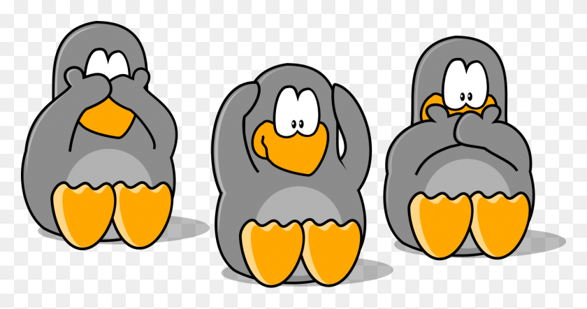 1280x628 Три Обезьяны Пингвины От Mimooh Компьютерные Науки Смешно, Пингвин, Птица, Животное Hd Png Скачать