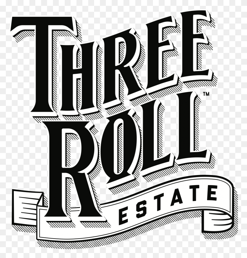 1008x1057 Three Roll Estate Logo Illustration, Texto, Alfabeto, Caligrafía Hd Png
