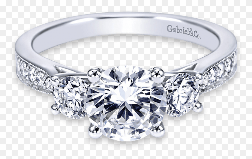 906x547 Three Stone Diamond Band Engagement Ring, Gemstone, Jewelry, Accessories HD PNG Download