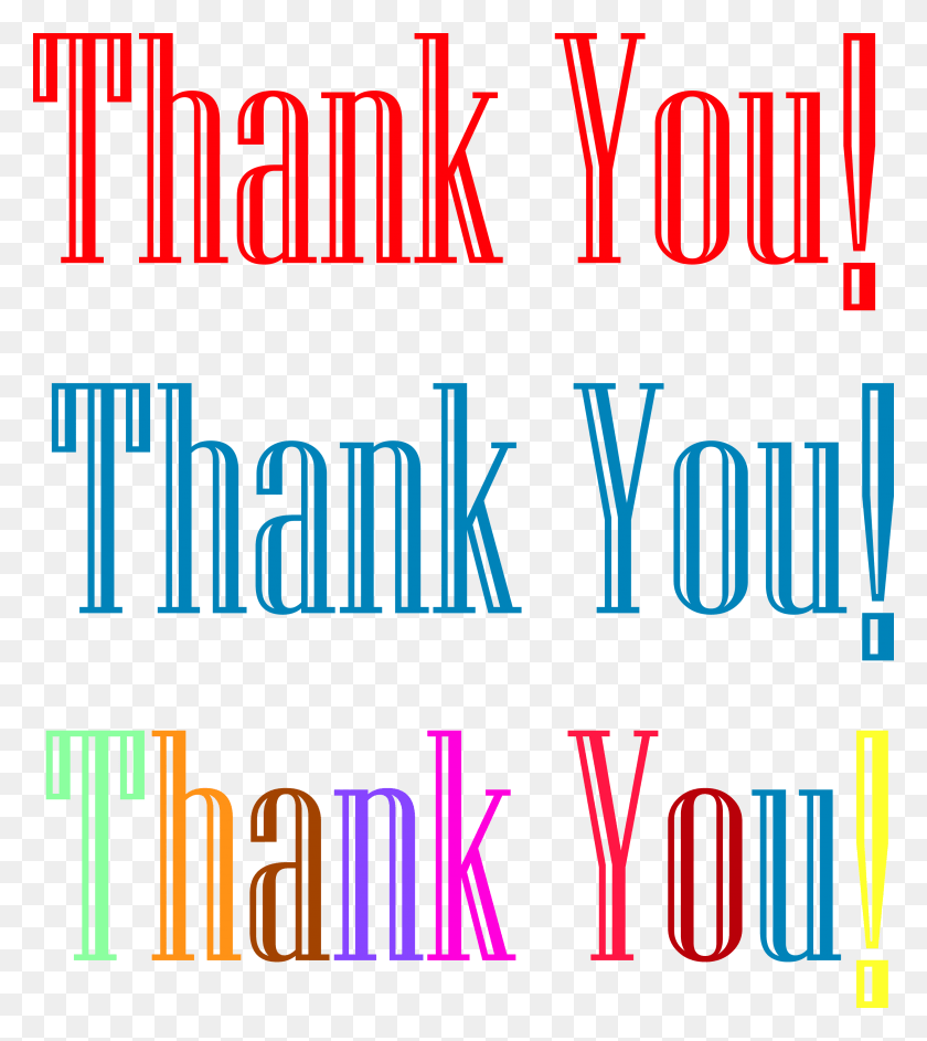 2950x3341 Three Thank You Niagara Font Clipart Colorfulness, Text, Word, Alphabet HD PNG Download