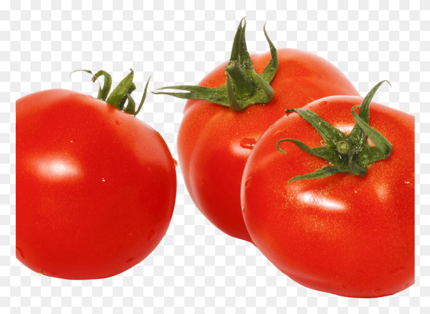 1025x729 Three Tomatoes With Green Leaves Image Image Of Tomatoes, Plant, Vegetable, Food HD PNG Download