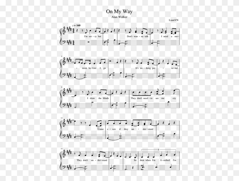 428x578 Through The Valley Piano Sheet Music, Gray, World Of Warcraft HD PNG Download