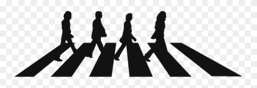 755x229 Thumb Image Beatles Abbey Road Silhouette, Text, Symbol HD PNG Download