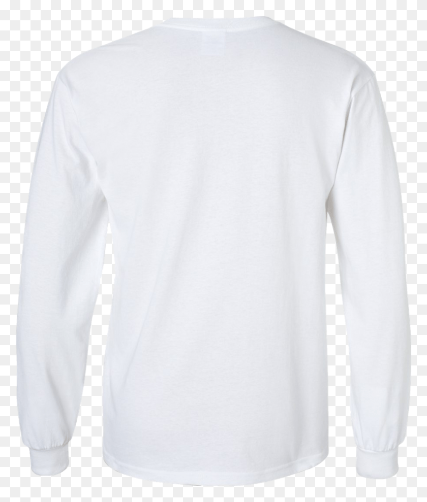 806x961 Thumb Image Gildan Long Sleeve White Back, Clothing, Apparel, Long Sleeve HD PNG Download