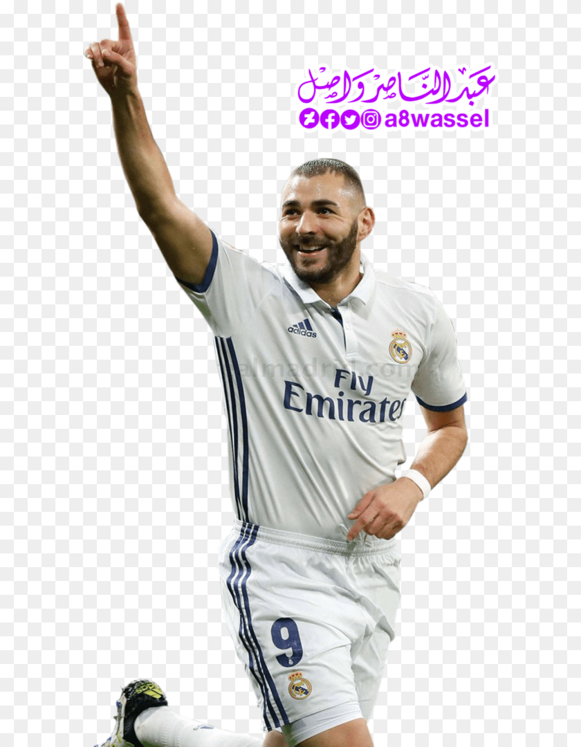 605x1080 Thumb Karim Benzema Real Madrid 2018, Person, Shirt, Shorts, Head Transparent PNG