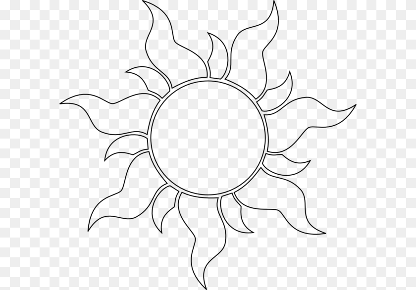 Thumb Image Outline Tangled Sun, Gray Transparent PNG