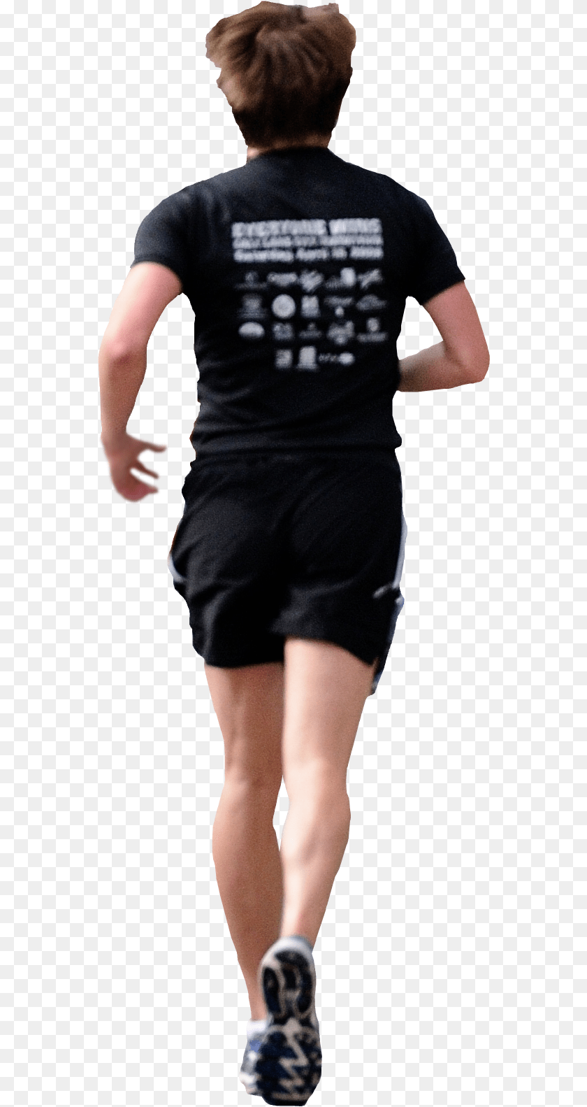 564x1583 Thumb Image Running Man Back, Shorts, Shoe, Person, Male Transparent PNG