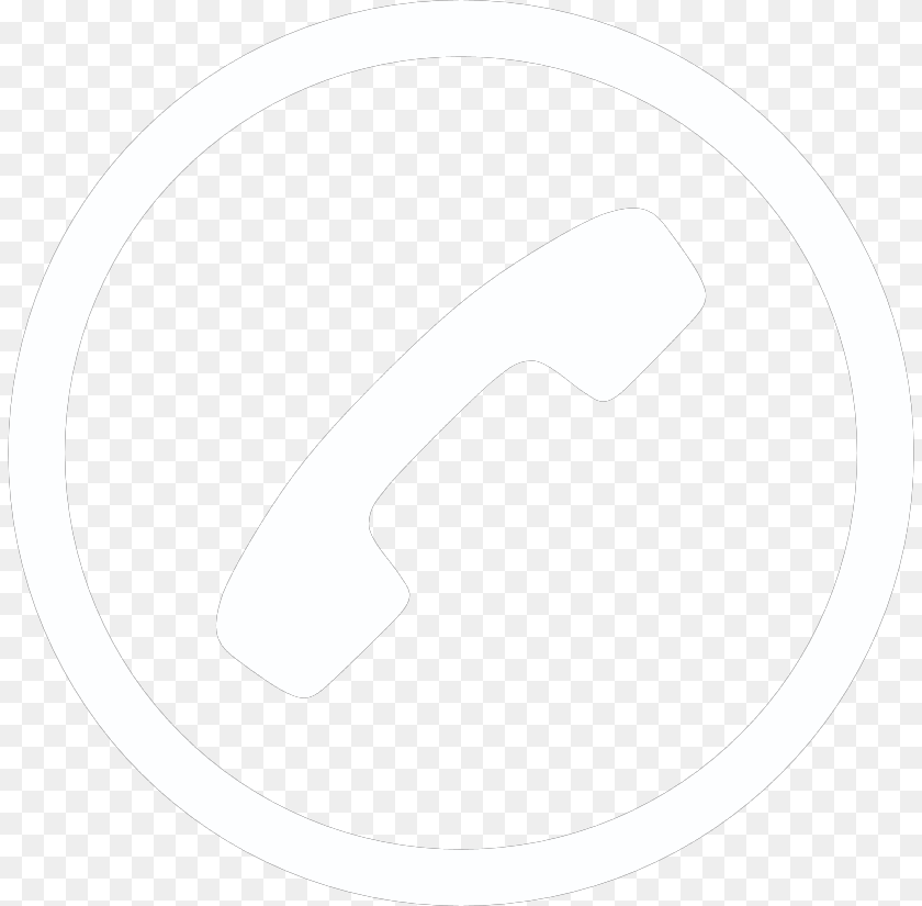 Thumb Phone Call Icon White, Handle, Disk, Symbol PNG