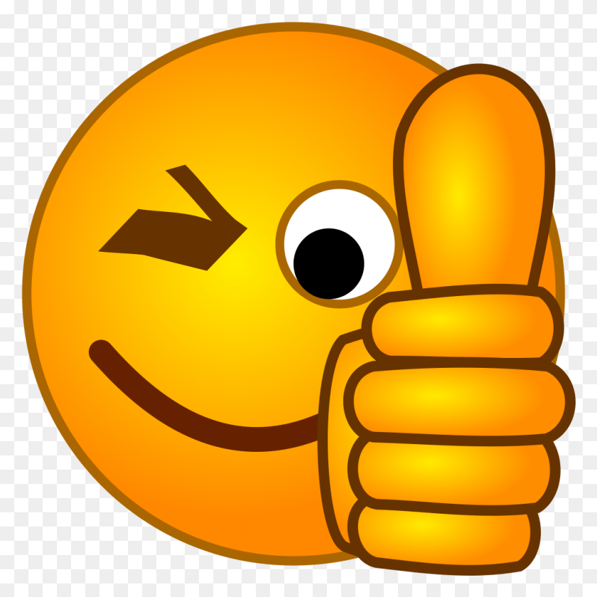 1004x1003 Thumb Signal Emoji Smiley Clip Art Thumbs Up Smiley, Hand, Pac Man, Nuclear HD PNG Download