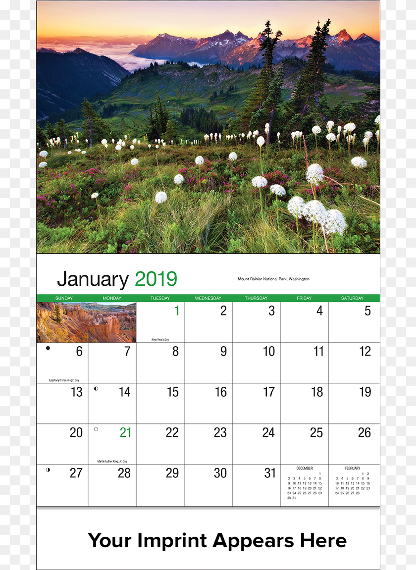 696x1151 Thumb Wall Calendar With Scenery, Text PNG
