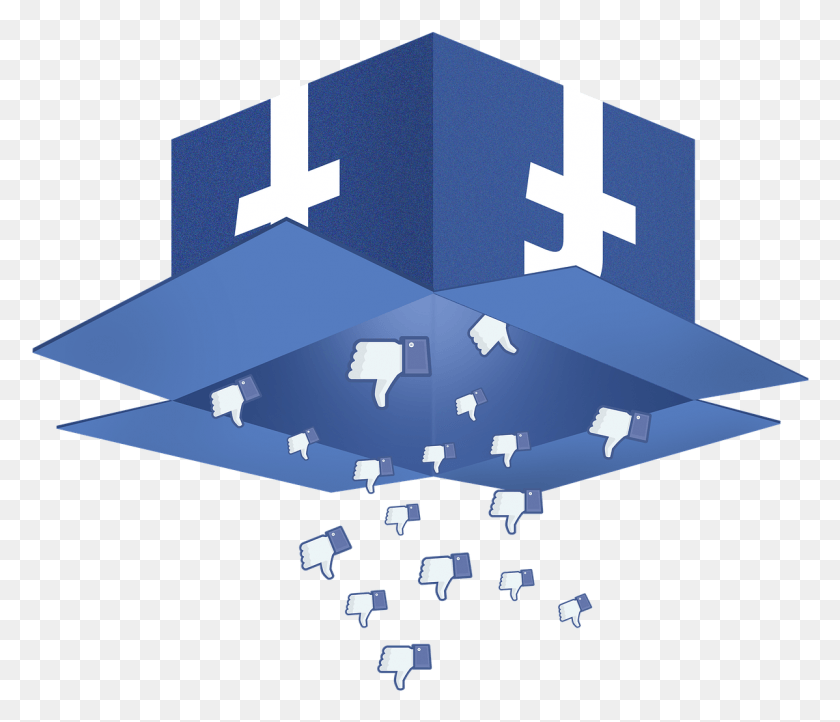 1198x1017 Большие Пальцы Вниз Значки Падают Из Открытого Ящика С Логотипом Facebook На Коробке, Графика, Minecraft Hd Png Скачать