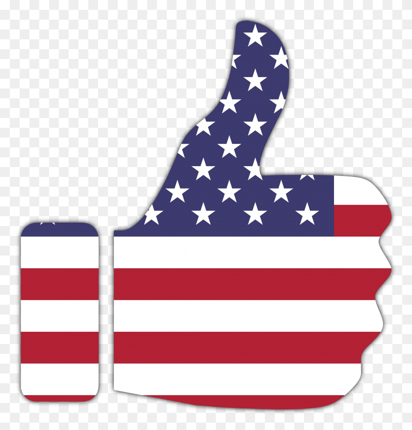 2165x2264 Большой Палец Вверх Американский Флаг С Иконами Падающей Тени Американский Флаг Прозрачный, Флаг, Символ, Звездный Символ Png Скачать