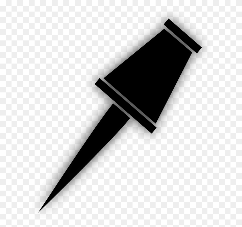622x726 Thumbtackpushpin 2 Clip Art Pin Black White Clipart, Gray, World Of Warcraft HD PNG Download