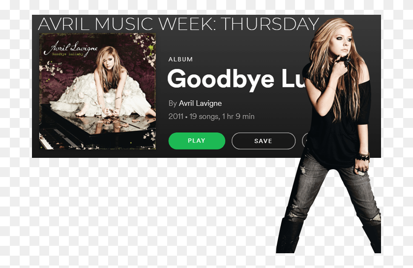 710x485 Thursday Which Means It39s Time To Stream Goodbye Avril Lavigne Goodbye Lullaby, Person, Human, Advertisement HD PNG Download