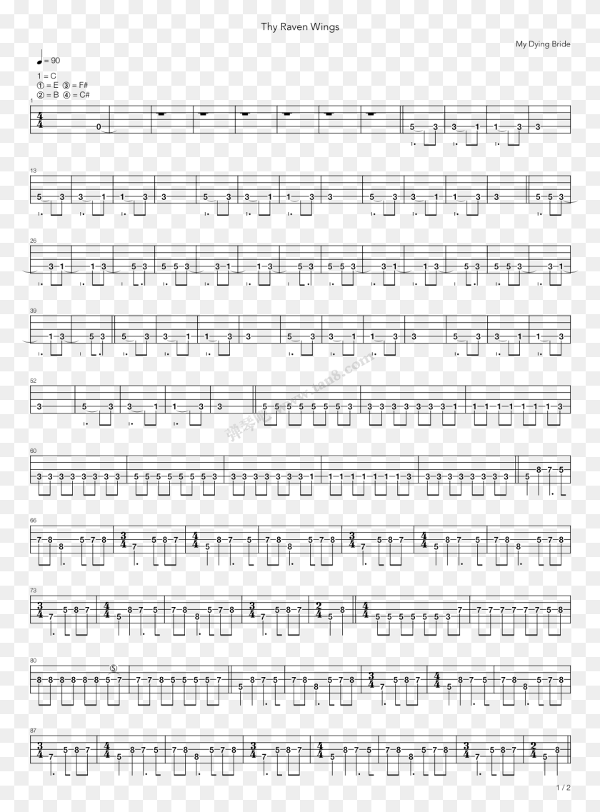 1216x1680 Thy Raven Wings 1 Electric Guitar Sheet Music, Gray, Grand Theft Auto HD PNG Download