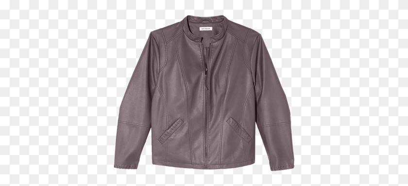 374x324 Tiber Faux Leather Jacket With Whip Stitch Leather Jacket, Clothing, Apparel, Coat HD PNG Download