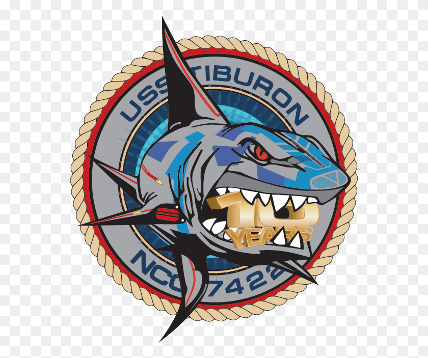 567x643 Tiburon 10th Logo Great White Shark, Symbol, Trademark, Emblem HD PNG Download