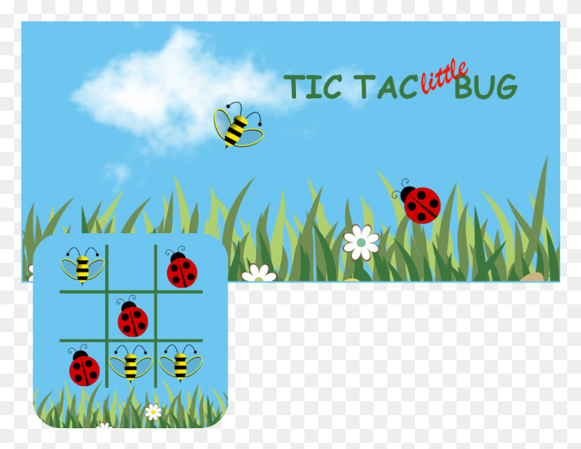 1023x773 Tic Tac Little Bug Puzzle - Классическая Игра-Головоломка, Иллюстрация, Текст, Графика, Hd Png Скачать