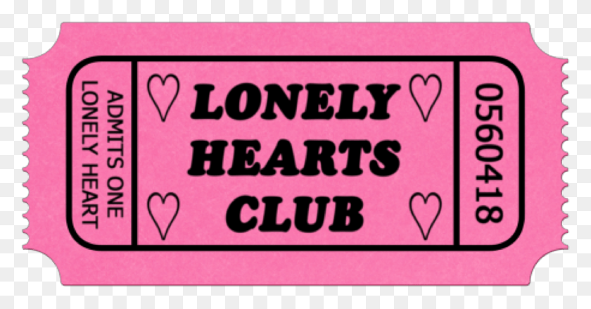 1873x912 Ticket Pink Lonely Sad Estética Pinkaesthetic Grunge Marina Y Los Diamantes Club De Corazones Solitarios, Texto, Papel Hd Png
