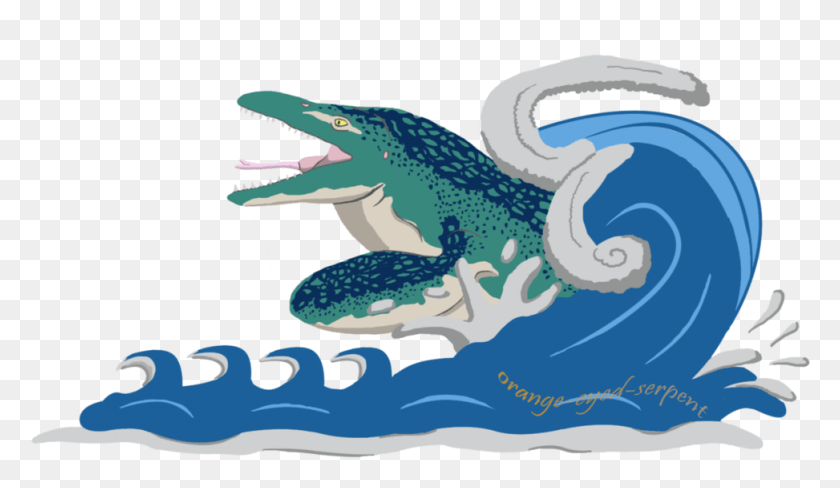 973x535 Tidal Wave Clip Art Free Stock Illustration, Animal, Crocodile, Reptile HD PNG Download