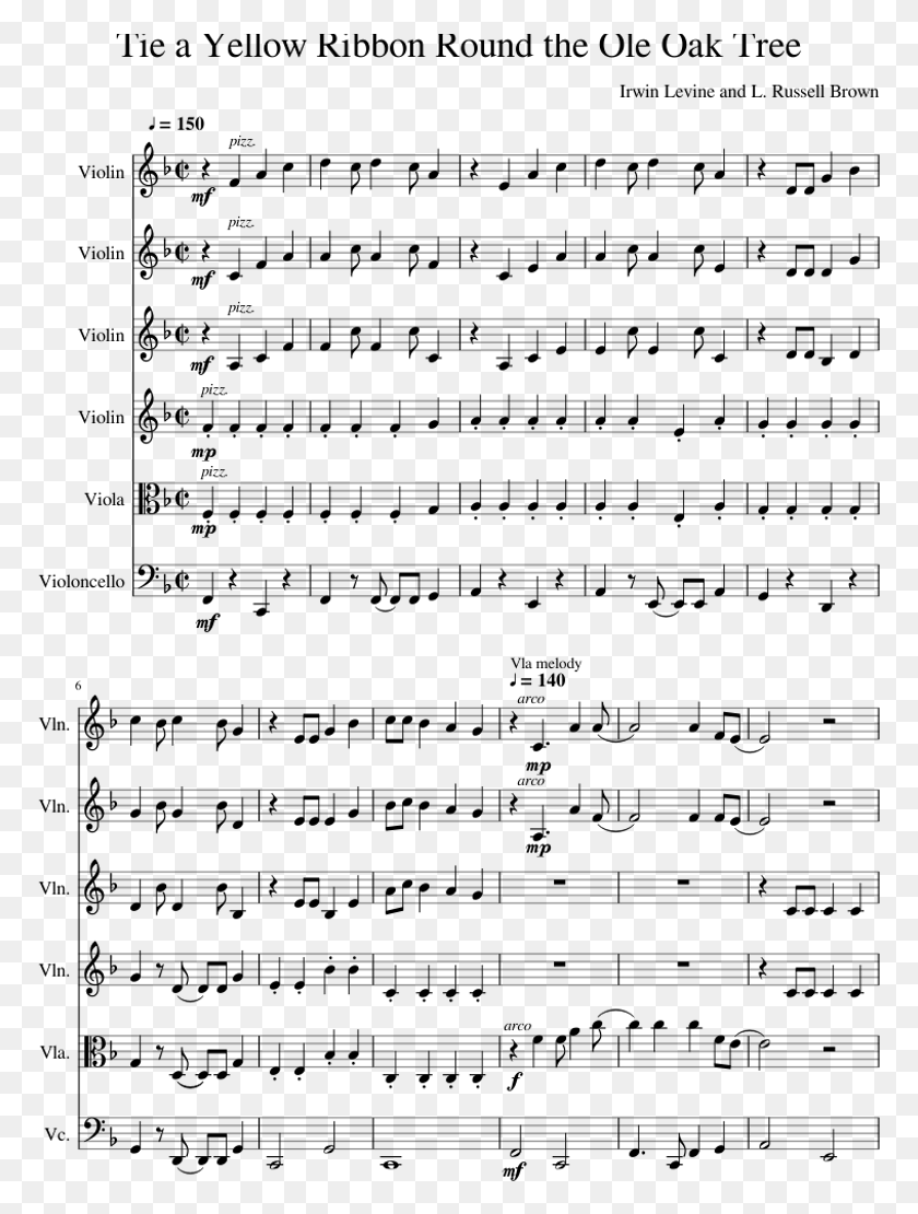 771x1050 Tie A Yellow Ribbon Round The Ole Oak Tree Sheet Music Dragon Hunter Violin Notes, Gray, World Of Warcraft HD PNG Download