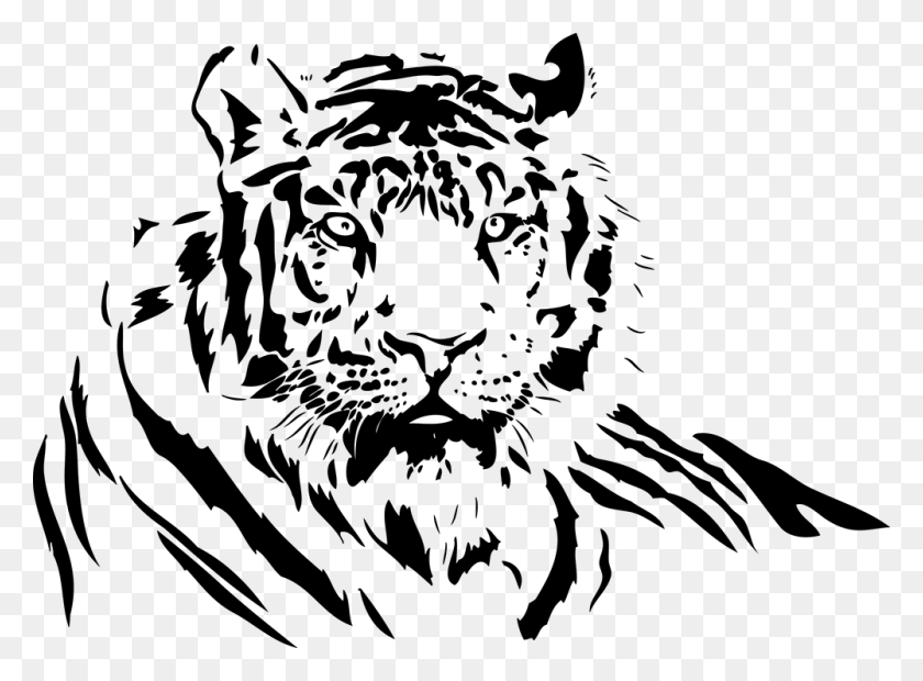 1000x718 Тигр Арт Тигр Тигр Бенгальский Тигр Аэрограф Etsy Tiger Черно-Белый, На Открытом Воздухе, Природа, Астрономия Hd Png Скачать