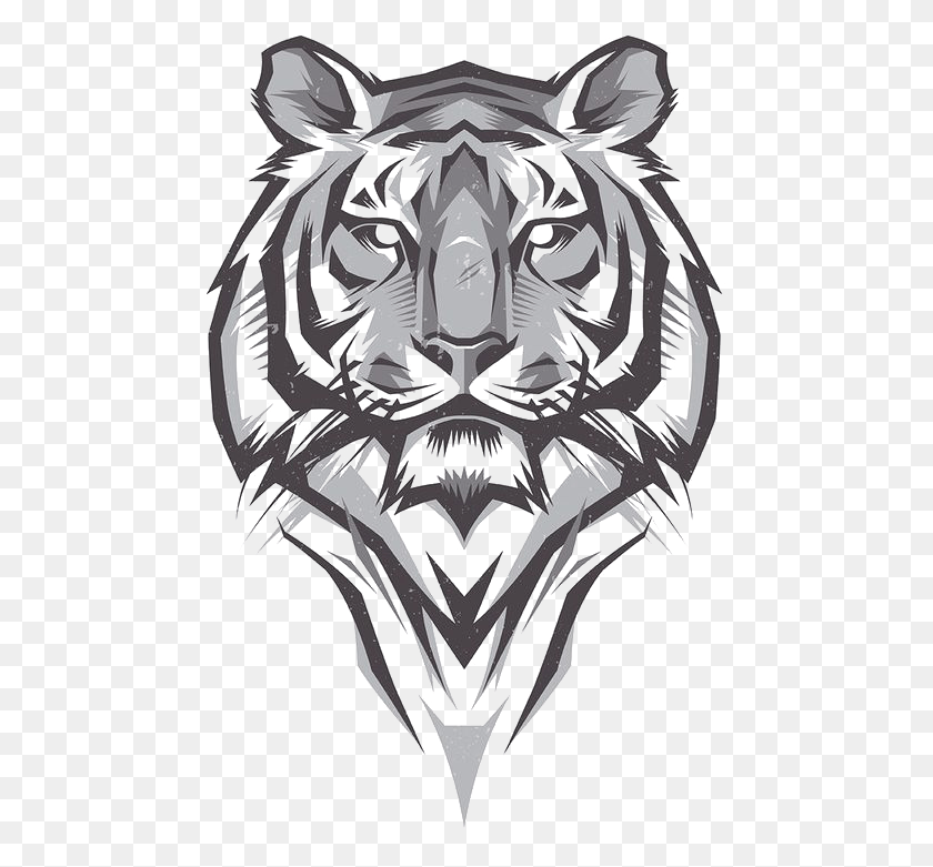 473x721 Tiger Logo Tigre De Bengala Dibujo, Ornament, Pattern, Fractal HD PNG Download