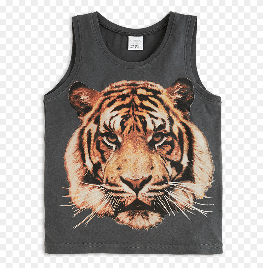 591x796 Tiger Print Tank Top Grey Wildlife Heritage Foundation, Clothing, Apparel, Mammal HD PNG Download