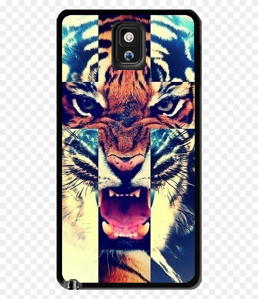 474x913 Tiger Roar Samsung Galaxy S3 S4 S5 Note 3 Case Tiger With Cross, Collage, Poster, Advertisement HD PNG Download