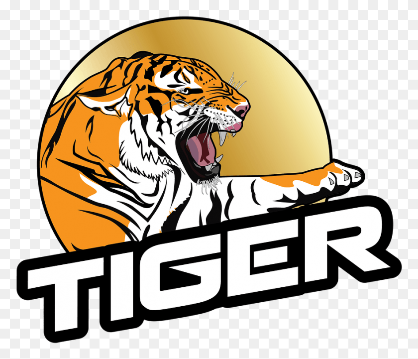 882x748 Tiger Roaring Right Animal Image Logo Tiger, Wildlife, Mammal, Text HD PNG Download