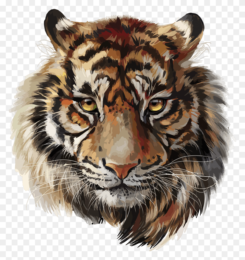 1823x1940 Tiger Watercolor, Chicken, Poultry, Fowl HD PNG Download
