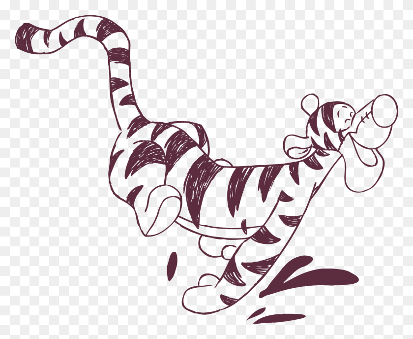 1606x1294 Tiger Winnie The Pooh Tigger Illustration, Animal, Smoke Pipe, Stencil HD PNG Download