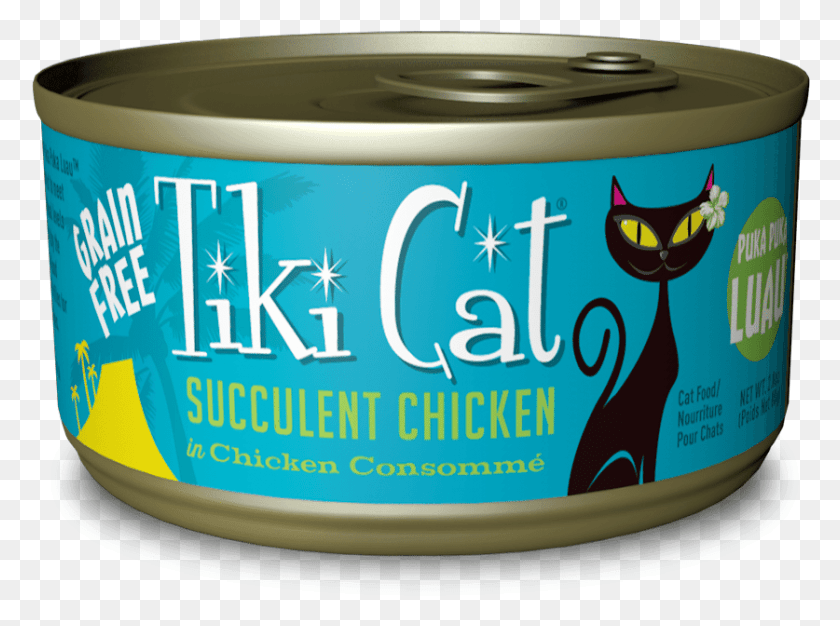 837x608 Tiki Cat Puka Puka Luau Grain Free Succulent Chicken Tiki Cat Puka Puka Luau Succulent Chicken, Canned Goods, Can, Aluminium HD PNG Download