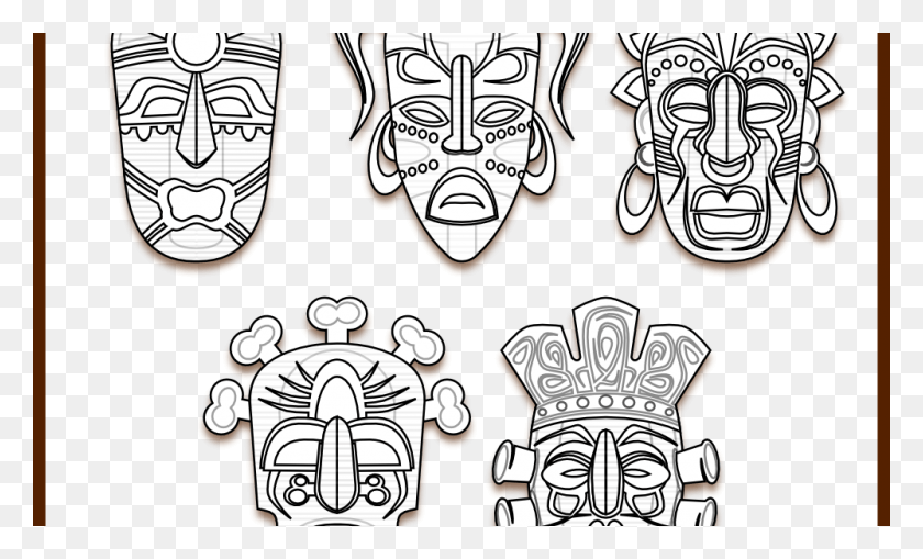 999x576 Descargar Png Máscara Tiki Plantilla Tribal Máscara Tiki, Arquitectura, Edificio, Emblema Hd Png