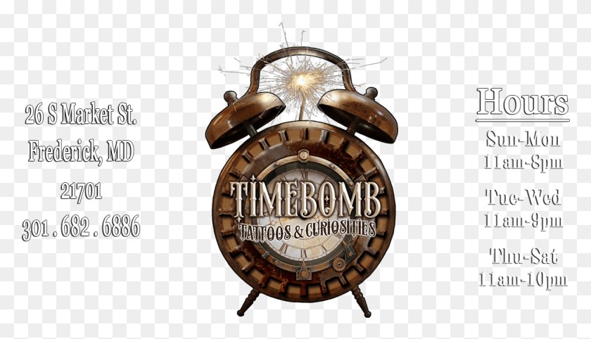 1173x635 Time Bomb Tattoos Amp Curiosities Alarm Clock, Logo, Symbol, Trademark HD PNG Download