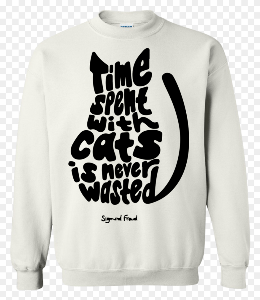 870x1014 Time Spent With Cats Is Never Wasted Sigmund Freud Time Spent With Cats Is Never Wasted, Clothing, Apparel, Sleeve HD PNG Download