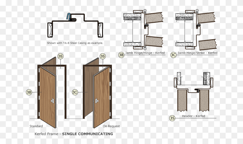 664x439 Timely Frames Kerfed Single Communicating Drawing Communicating Door Frame, Housing, Building, Fort HD PNG Download