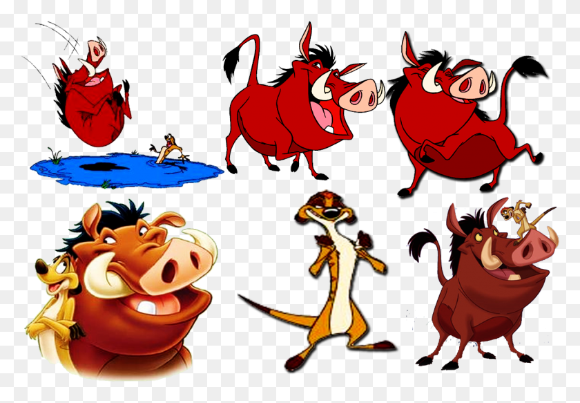 1194x801 Timon And Pumba Pumba And Tamon, Animal, Person HD PNG Download
