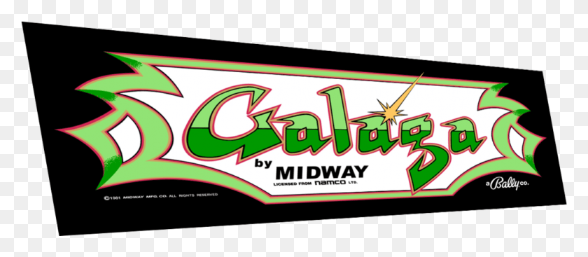 1015x400 Tin Sign Galaga Arcade Shop Game Room Art Marquee Consol Galaga Marquee Hi Res, Label, Text, Sticker HD PNG Download