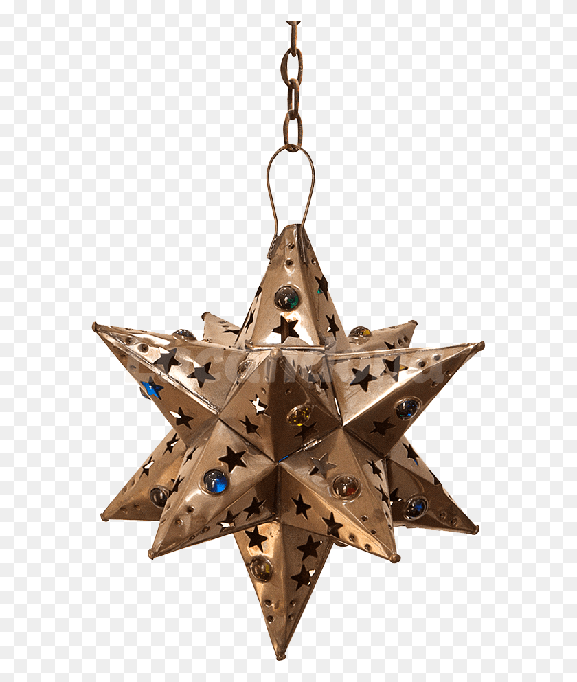 575x933 Descargar Png Estrella De Hojalata Con Canicas Estrella De 8 Puntas Adornos De Navidad, Símbolo, Símbolo De Estrella, Cruz Hd Png