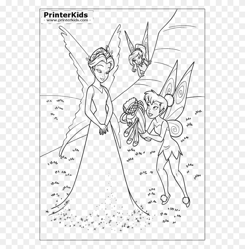 567x794 Tinkerbell Coloring Pages Preview Imagenes De La Reina Clarion, Sketch HD PNG Download