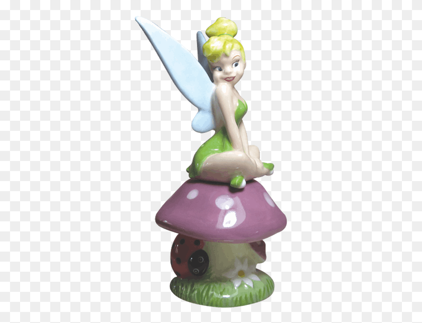 305x582 Tinkerbell On A Mushroom Salt And Pepper Shakers Figurine, Toy, Pottery, Plant HD PNG Download