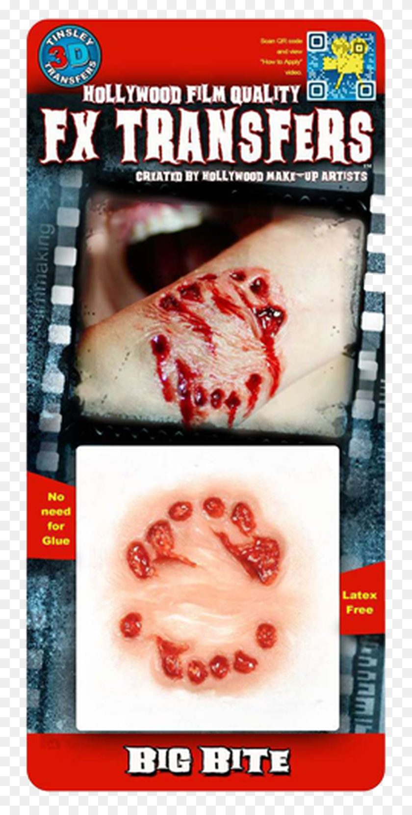 759x1599 Tinsley Transfers 3d Fx Transfers Vampire Bites Halloween Skin Transfers, Injury, Poster, Advertisement HD PNG Download