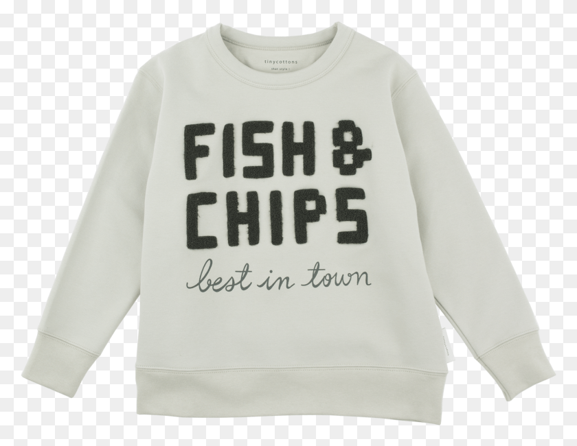 1694x1283 Tiny Cottons Fish Amp Chips Graphic Sweatshirt Pistacho Camiseta De Manga Larga, Ropa, Ropa, Manga Hd Png