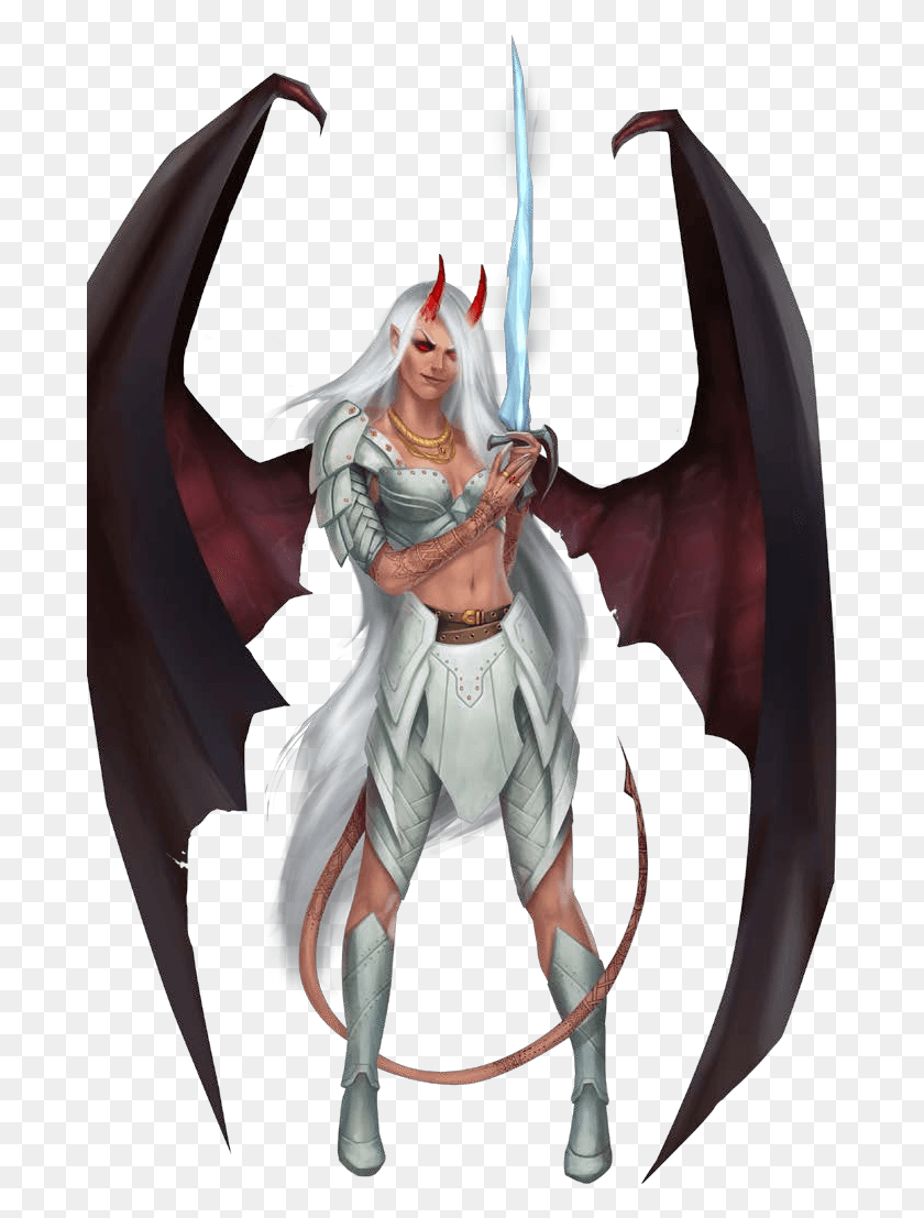 683x1047 Tiny Horns Bat Like Wings And A Sinuous Tail Betray Tiefling Succubus, Person, Human HD PNG Download