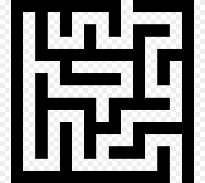 750x750 Tiny Maze Labyrinth Puzzle Game, Gray Clipart PNG