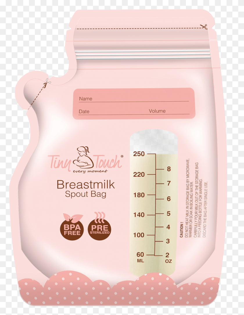 1891x2485 Tiny Touch Accessories Breast Milk Bag With Spout 250ml8oz Label, Cup, Measuring Cup, Plot HD PNG Download