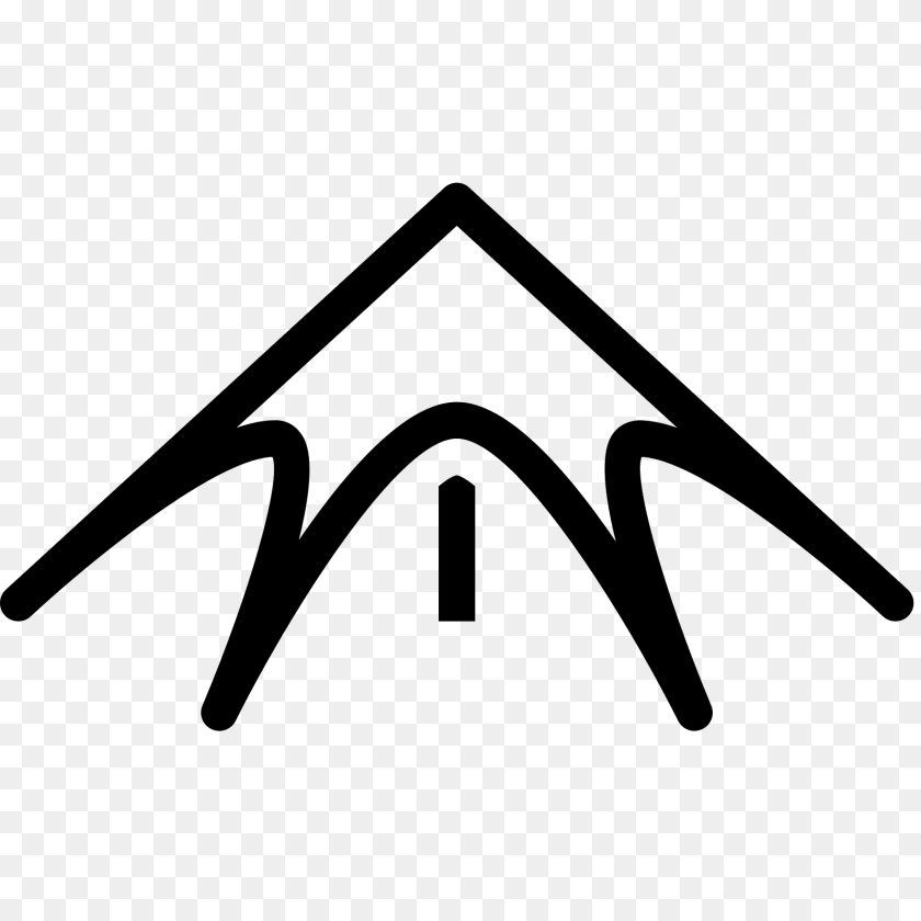 1600x1600 Tipi Tent Icon, Gray PNG